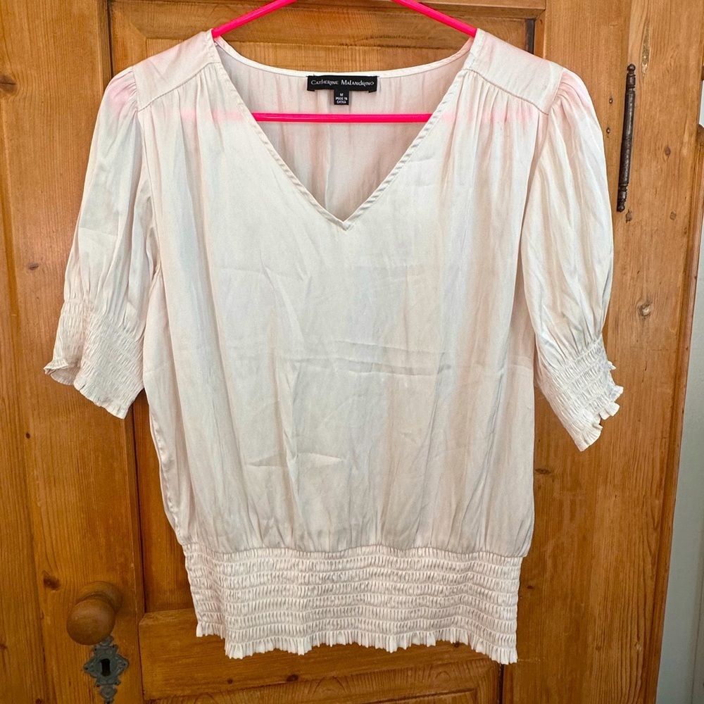 Catherine Malandrino Silky Feel Blouse Size Medium Preppy Eclectic Grandpa